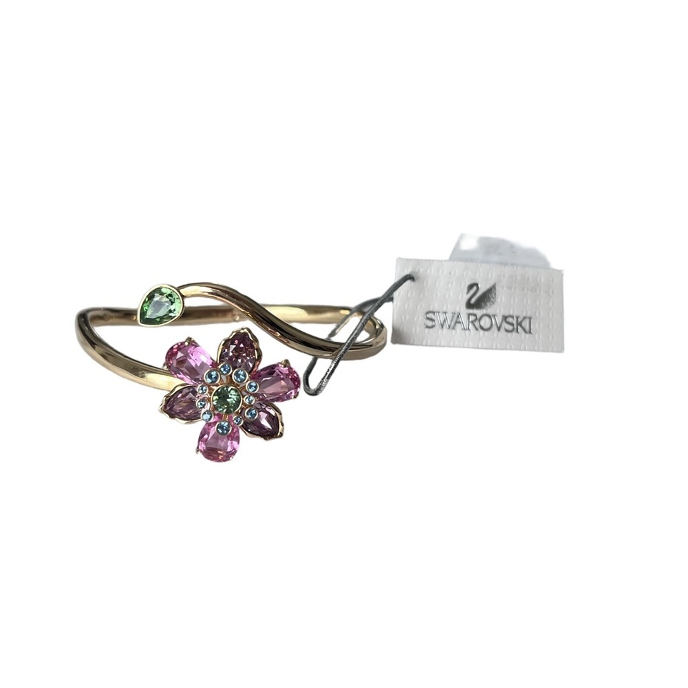Swarovski Idyllia Bangle
Mixed cuts, Flower, Multicolor, Gold-tone Plated